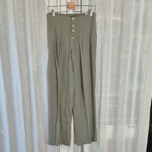 NWT Rewash Women's Olive Sage Green Wide Pants Chinos